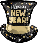 Happy New Year Top Hat 24″ Foil Balloon by Anagram from Instaballoons