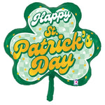 Happy St. Patrick's Day Shamrock 30″ Foil Balloon by Betallic from Instaballoons