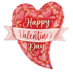 Happy Valentine's Day Banner Heart 27″ Foil Balloon by Sempertex from Instaballoons