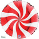 Swirly White & Red 18"  Foil Balloon