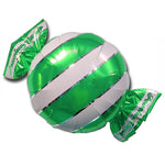Peppermint Candy W/ Wrapper Ends - Green/ White Stripes 18" Foil