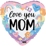 Love You Mom 18″ Foil Balloon by Betallic from Instaballoons