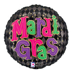 Mardi Gras Party Argyle 18″ Foil Balloon by Betallic from Instaballoons