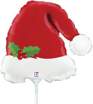 Mini Christmas Santa Hat (requires heat-sealing) 14″ Foil Balloon by Betallic from Instaballoons