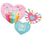 Mother's Day Bright Stripes 33″ Foil Balloon by Anagram from Instaballoons