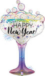 New Year Opal Champagne Glass 37″ Foil Balloon by Betallic from Instaballoons