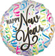 New Year Satin Confetti Cheer 18″ Balloon