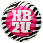 HB2U Zebra Stripe Birthday 18″ Balloon