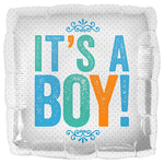 It's A Boy Block Letters 18" Foil