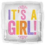 It's A Girl Block Letters 18" Foil