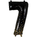 Number 7 - Sparkling Fizz Holographic Black 34″ Balloon