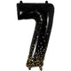 Number 7 - Sparkling Fizz Holographic Black 34″ Balloon