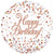 Happy Birthday - Sparkling Fizz Holographic White 18″ Balloon