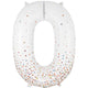 Number 0 - Sparkling Fizz Holographic White 34″ Balloon