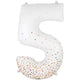 Number 5 - Sparkling Fizz Holographic White 34″ Balloon