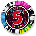 Happy Birthday - Five 18″ Balloon