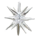 20 Point 3D Star-Burst 2 Piece - Silver (Air-Fill Only) Foil Balloon