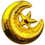 Crescent Moon & Star - Gold 22″ Balloon