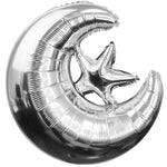 Crescent Moon & Star - Silver 22″ Balloon
