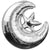 Crescent Moon & Star - Silver 22″ Balloon