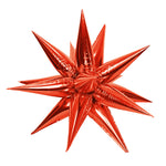 3D Star-burst - Metallic Red (air-fill Only) 25″ Balloon