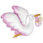 Stork Baby Girl 38″ Balloon