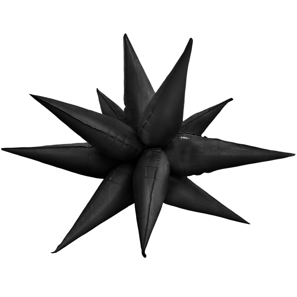 3D Star-burst - Metallic Black (air-fill Only) 39″ Balloon ...