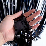 3Ft X 6.5Ft Foil Fringe Curtain - Black