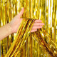 3Ft X 6.5Ft Foil Fringe Curtain - Metallic Gold