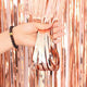 3Ft X 6.5Ft Foil Fringe Curtain - Metallic Rose Gold