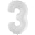 Number 3 - White 40″ Balloon
