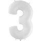 Number 3 - White 40″ Balloon