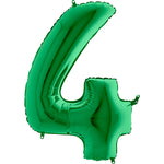 Number 4 - Metallic Green 40″ Balloon