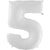 Number 5 - White 40″ Balloon