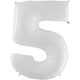 Number 5 - White 40″ Balloon