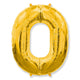 Number 0 - Gold 42″ Balloon