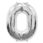 Number 0 - Silver 42″ Balloon