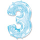 Number 3 - Pastel Blue 42″ Balloon