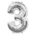 Number 3 - Silver 42″ Balloon