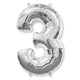 Number 3 - Silver 42″ Balloon