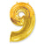 Number 9 - Gold 42″ Balloon