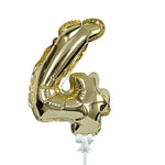 Self-inflating Number 4 - Gold 7″ Balloon