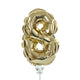 Self-inflating Number 8 - Gold 7″ Balloon