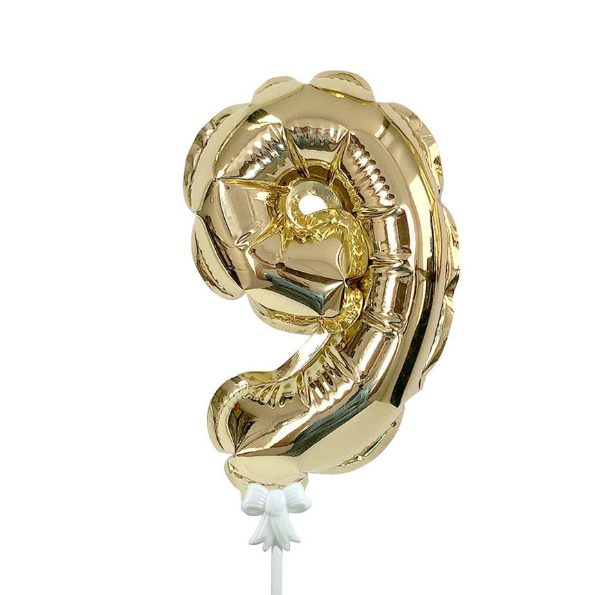 Self-inflating Number 9 - Gold 7″ Balloon – instaballoons Wholesale