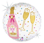Party Time Champagne Holographic 18″ Foil Balloon by Betallic from Instaballoons