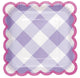 Pastel Gingham Paper Square Plates 7″ (8 count)
