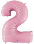 Pastel Pink Number 2 34″ Foil Balloon by Betallic from Instaballoons