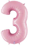 Pastel Pink Number 3 34″ Foil Balloon by Betallic from Instaballoons