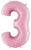 Pastel Pink Number 3 34″ Foil Balloon by Betallic from Instaballoons