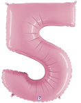 Pastel Pink Number 5 34″ Foil Balloon by Betallic from Instaballoons